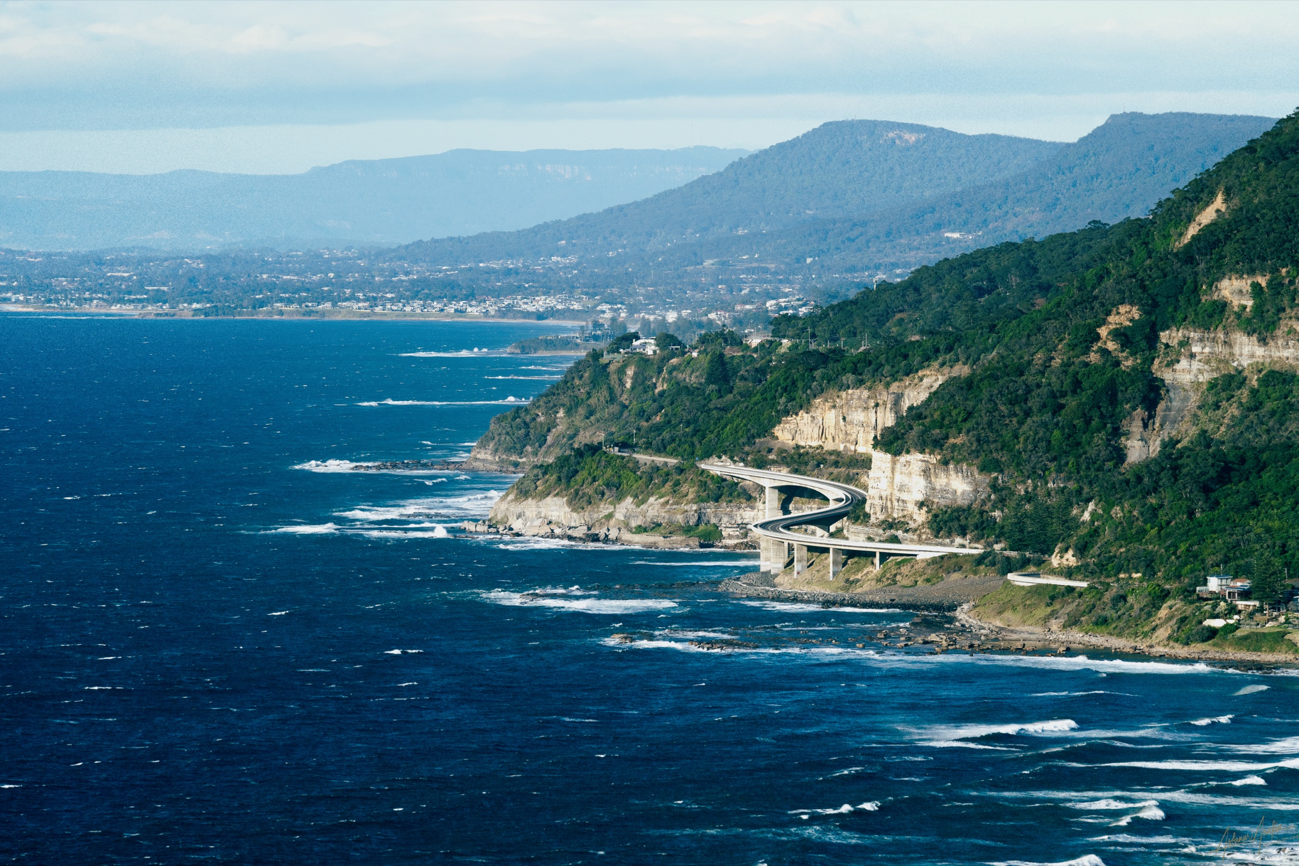 The coastline at Stanwell Tops, cliffs meeting the Pacific south of Sydney